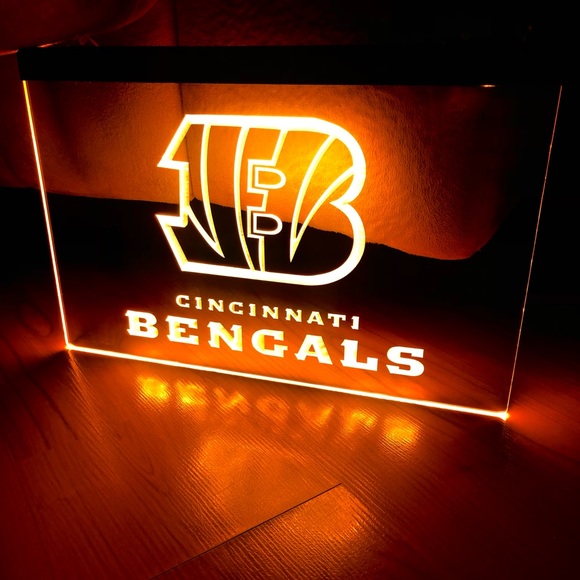 CINCINNATI BENGALS LED NEON ORANGE LIGHT SIGN 8x12 - Picture 3 of 3